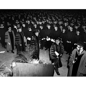 Procession of faculty and administrators at commencement, 1965
