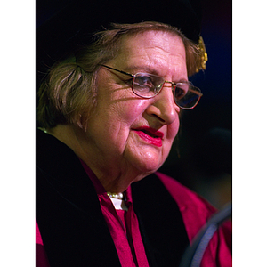 Helen Thomas, commencement speaker, received an honorary Doctor of Journalism degree during the ceremony