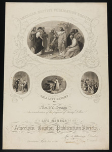 American Baptist Publication Society certificate