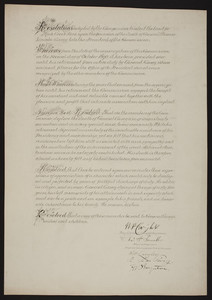 Resolution on the death of General Thomas Lincoln Casey
