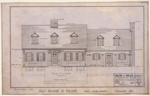 Front exterior elevation of the Mrs. Arland A. Dirlam House, Stoneham, Mass., Aug. 15, 1935
