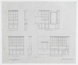 Kitchen and pantry elevation, 3/4 inch scale, residence of F. K. Sturgis, "Faxon Lodge", Newport, R.I.