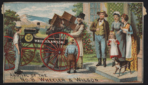 Trade card for the No. 8 Wheeler & Wilson, Wheeler & Wilson Mfg. Co., 594 Washington Street, Boston, Mass., undated