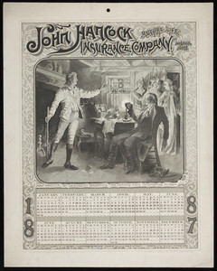Calendar for John Hancock Mutual Life Insurance Company, Boston, Mass., 1887