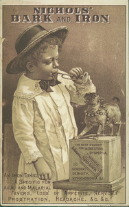 Trade cards for Nichols' Bark and Iron, manufactured by Billings Clapp and Company, Boston, Mass., undated