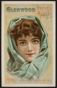 Trade card for Glenwood Stoves and Ranges, E.E. Vaughan, Milford, Mass., undated