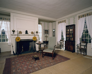 Back parlor showing fireplace, Hamilton House, South Berwick, Maine