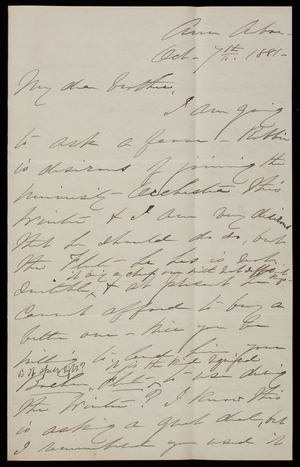 Abby [Perry (Pearce) Casey] to Thomas Lincoln Casey, October 7, 1881