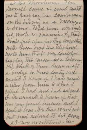 Thomas Lincoln Casey Notebook, February 1893-May 1893, 80, at the [illegible]. Sen