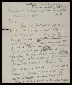 Thomas Lincoln Casey to [illegible] A. Roedell, undated [1885]