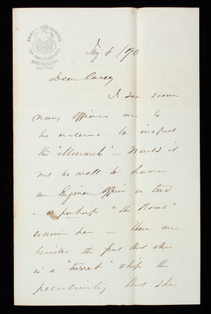 [John G.] Barnard to Thomas Lincoln Casey, January 8, 1870