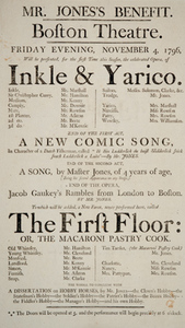 Mr. Jones’s Benefit. Boston Theatre. Friday Evening, November 4, 1796