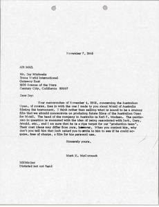 Letter from Mark H. McCormack to Jay Michaels