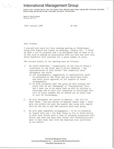 Letter from Mark H. McCormack to Graham Boonzaaier