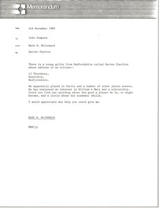 Memorandum from Mark H. McCormack to John Simpson