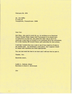 Letter from Judy A. Chilcote to Donald W. Giffin