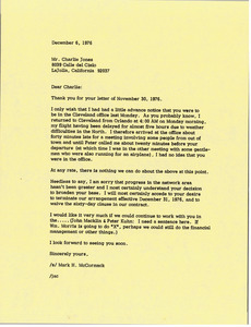 Letter from Mark H. McCormack to Charlie Jones