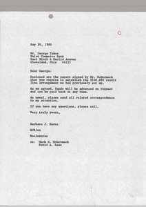 Letter from Barbara J. Kernc to George Tamas