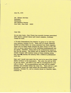 Letter from Mark H. McCormack to Gibson McCabe