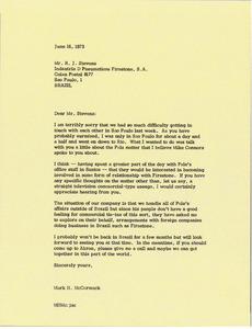 Letter from Mark H. McCormack to R. J. Stevens