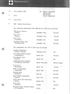 Memorandum from Judy Stott to file