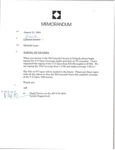 Memorandum from Michelle Lane to Hand Durica