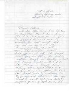 Letter from Mrs. L. Jones to Gloria Xifaras Clark