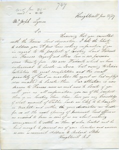 Letter from Richard Stokes to Joseph Lyman