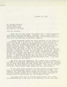 Letter from Judi Chamberlin to Maureen Walters
