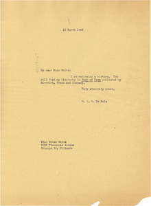 Letter from W. E. B. Du Bois to Helen White