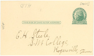 Postcard for E. H. Steele