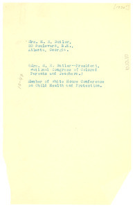 Address of H. R. Butler