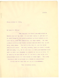 Letter from W. E. B. Du Bois to Judge Miflin W. Gibbs