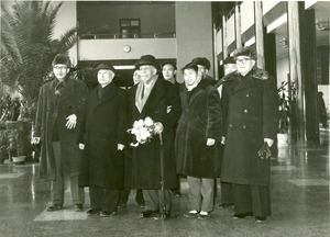 W. E. B. Du Bois with Chinese officials at Peking Airport