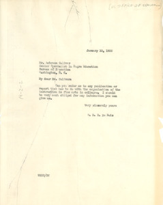 Letter from W. E. B. Du Bois to United States Office of Education