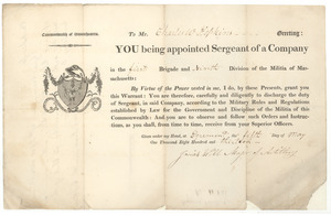 Appointment of Charles W. Hopkins to sergeant of a company