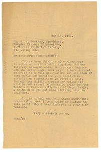 Letter from W. E. B. Du Bois to Peoples Finance Corporation