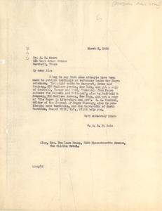 Letter from W. E. B. Du Bois to Marshall Public Schools