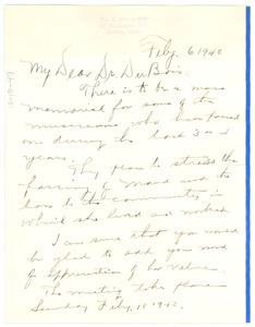 Letter from William H. Richardson to W. E. B. Du Bois