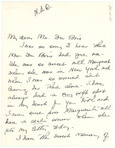 Letter from Mahl Newell to W. E. B. Du Bois