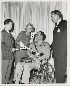 Mrs. Jeremiah Milbank and H. Wisner Miller, Jr. presenting awards to clients on Institute Day