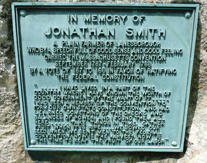 Jonathan Smith memorial plaque: close-up