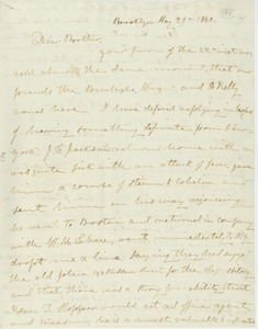 Letter from George W. Benson to Erasmus Darwin Hudson