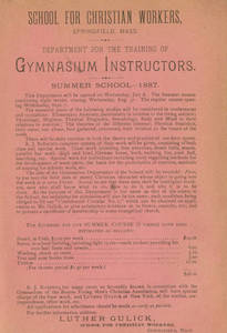 Department for the Training of Gymnasium Instructors Flyer, 1887