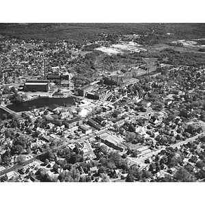 Center area, industrial buildings and residential area, Sanford, ME