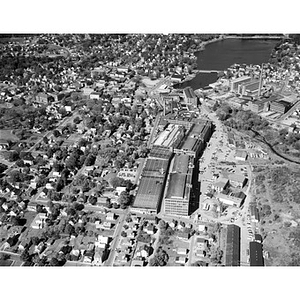 Center area, industrial buildings and residential area, Sanford, ME