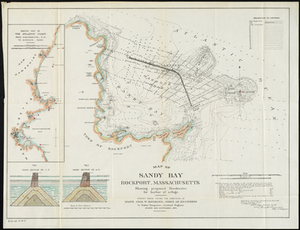 Map of Sandy Bay, Rockport, Massachusetts Showing Proposed Breakwater for Harbor of Refuge.