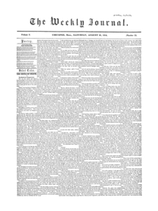 Chicopee Weekly Journal, August 26, 1854