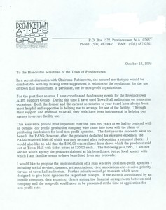 Provincetown AIDS Support Group Letters concerning Fundraising 1995
