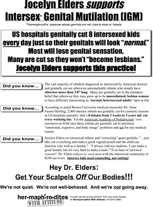 Hey Dr. Elders: Get Your Scalpels Off Our Bodies! Flyer